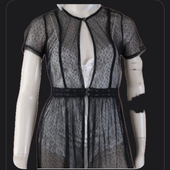 💨 No longer available💨 💜 NWOT Floral Embroidered Sheer Maxi Overdress Duster - Picture 9 of 14